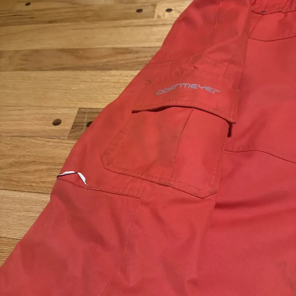 Obermeyer Red Snow Bibs Kids Size 4 Insulated Ski Snow Pants Waterproof